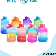 QUIFIT - [2.2LMTX] 2.2L Motivational Drinking Water Bottle with straw and phone holder 100% BPA Free