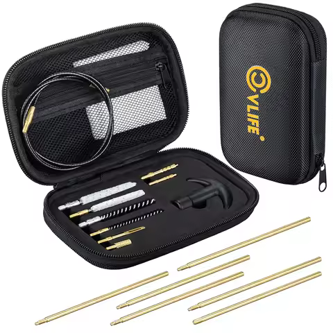 CVLIFE .177/.22lr Caliber Gun Cleaning Kit with 6 Rods 5.56mm/.22/.223/ .17 Rifle Pistol Cleaning Ki