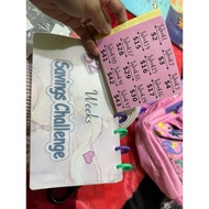 SAVING CHALLENGE 52 WEEKS pink white cute