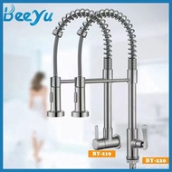 [READY STOCK] KITCHEN PULL OUT FAUCET KITCHEN SINK PILLAR WALL MOUNTED SINGLE COLD STAINLESS STEEL P