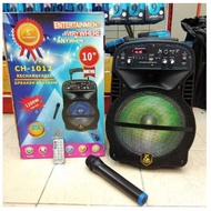 ORIGINAL Karaoke Avcrowns CH1012 Bluetooth Trolley Speaker 1200W Black Wireless Mic