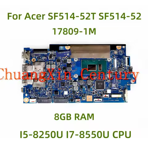 Suitable for Acer SF514-52T SF514-52 TMX514-51T/X45-51T laptop motherboard 17809-1M with I5-8250U I7