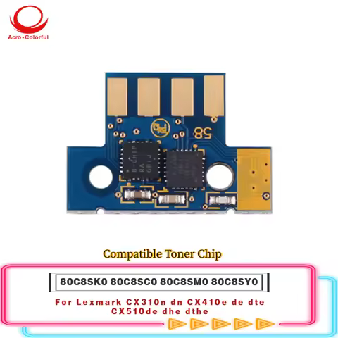 CX310n Compatible 80C2SK0 80C1SK0 80C8SK0 80C8SC0 80C8SM0 80C8SY0 Toner Chip For Lexmark CX410e De D