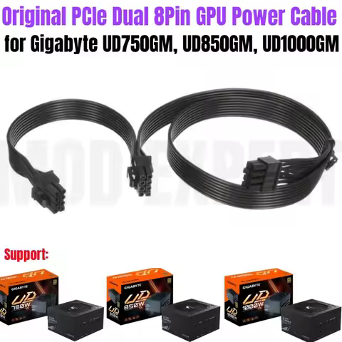 PSU 8Pin to Dual PCIe 8Pin 6+2Pin VGA GPU Power Cable for Gigabyte GP-UD750GM, GP-UD850GM, GP-UD1000