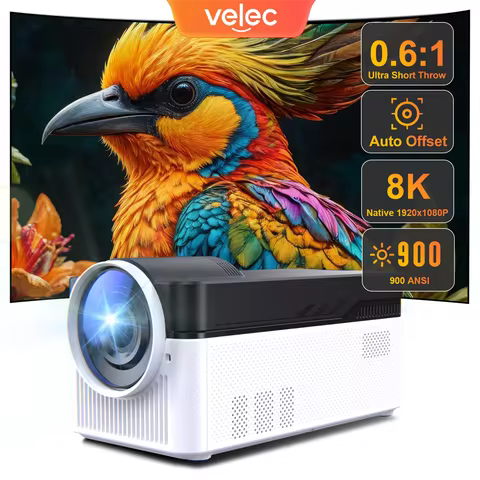 Velec HY450 900ANSI Projector 8K Android 11 BT5.4 Ultra Short Throw Auto Offset Electronic Focus Hom