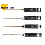 4 Pcs 1.5 / 2.0 / 2.5 / 3.0 mm Hex Screwdriver Set Titanium Hex Wrench Tool Set for Multi- FPV RC To