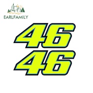 EARLFAMILY 2x Abstract Strange Lucky Number 46 Car Sticker Auto Moto Decor Car Styling JDM Window Bu