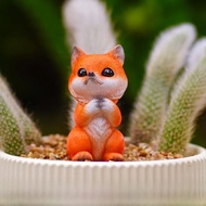 Creative Nine-Tailed Fox Resin Decoration Monkey Tail Column Succulent Plant Cactus Flower Pot Lands