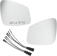 Left and Right Side Heated Mirror Glass with Wiring Harness Set for BMW 528i 535i GT 535d 550i xDriv