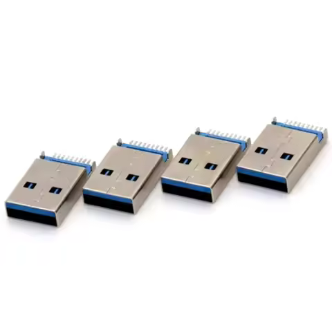 5pcs USB 3.0 A Type Male Plug Connector 9 Pin SMT SMD High-speed Data Transmission USB 3.0 Jack Char