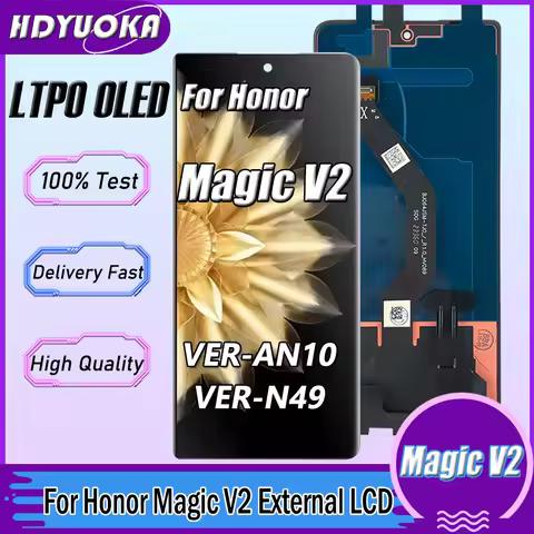 6.43" Original External Screen For Honor Magic V2 LCD VER-AN10 VER-N49 Display Digitizer Assembly Fo