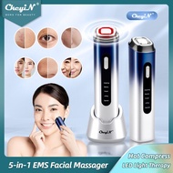 Ckeyin Multiftion Care Massager Electric Vibration EMS Face Lifting Device LED Photon Skin Rejuvenation Beauty Tool