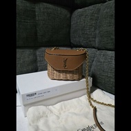 [全新] Saint Laurent YSL 柳條 編織鏈帶包