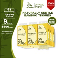 【9Packs】DWY 4 Ply Thick Bamboo Fiber Mild skin-friendly non-fluorescent Hanging Tissue
