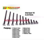 Jcbc Stainless 304 Bolt Furnicure/ thread bolt 10/ M.6 (Length 1.5cm to/ 10cm) 1pcs M6 Screw Stainle