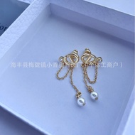 D Home/Dijia Liu Pearl CD Earrings High-End Light Luxury Pair Version Seiko 7.30 al.lkjn