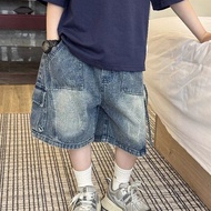 Boy Shorts Korean Version Children's Pants Summer Children's Shorts Denim Straight Shorts Handsome S