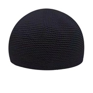 PAY AT HOME Basmala - Yemeni Knitted Cap, Quality Black Adult Hajj Songkok Souvenir E6J9