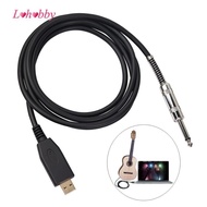 Lohobby USB Guitar Cable USB to 6.35mm Guitar Interface USB to /4 guitar Cable