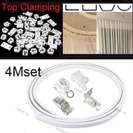 4M Curtain Pole Accessories Top Clamping Curved Curtain Track Rail Flexible Ceiling Mounted Straight Windows Balcony  SG@1F