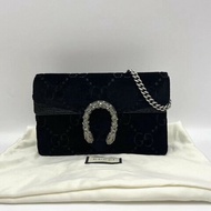 GUCCI 黑色絲絨酒神mini肩背斜背包16.5*10*4 99新配件塵袋