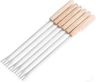 Bafnsiji 6 Pcs Fondue Forks,Stainless Steel Forks, Barbecue Fork, Hot Pot Fondue Fork, Stainless Steel Fondue Forks with Heat-Resistant Handle for Cheese Meat Chocolate