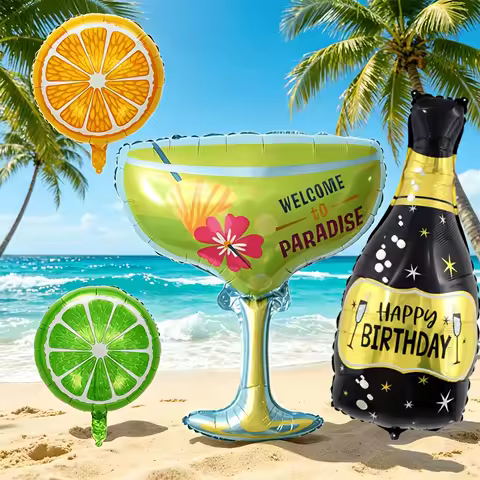 4pcs Hawaiian Party Decoration Balloon Summer Theme: Party, Beach Party, Hawaiian Style Event, Birth
