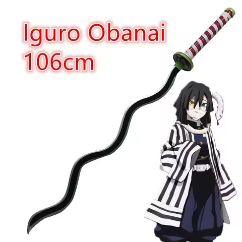 1:1 Anime Cosplay Sword Weapon Iguro Obanai Sword Ninja Knife wood Weapon Prop