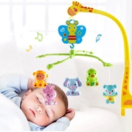 โมบายเด็กอ่อน โมบายกล่อมนอน โมบายทารก โมบายติดเตียง โมบายดนตรี หมุนได้ ตุ๊กตาเขย่ามีเสียง เสริมพัฒนาการ แถมฟรีถ่านและไขควง