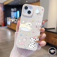 Shipped From Thailand Case FOR Samsung Cute Dog Glass Stand Matte Mobile Phone GalaxyA51 A53 A54 A52