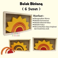 Mainan Edukasi Anak Balok Pelangi Balok Bintang Balok Bulan Balok Matahari Balok Awan Balok Iqro Bis