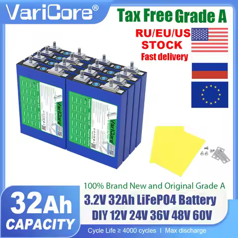 EU Stock 3.2V 32Ah Lifepo4 Battery for 4S 12.8V 12v 24v 48v 3C 5C Lithium Iron Phosphate Golf Cart O