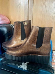 Vivienne Westwood 亮蔥厚底雨鞋 短靴 造型雨靴 金蔥 近全新 melissa 香香膠鞋 #24夏時尚