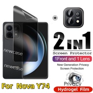 2in1 Privacy Anti Spy Front Protection Tpu Hydrogel Film For Huawei nova Y74 Y73 4G 2026 Nova Y 74 7