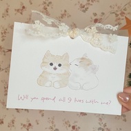 POSTCARD/Cat Card “Will you spend all 9 lives with me?” - 10.5x15cm (with envelope)