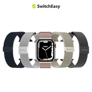 魚骨牌 SwitchEasy Apple Watch Ultra2/Ultra/9/8/7/6/5/4/3/SE Mesh 不鏽鋼米蘭磁扣錶帶38/40/41-黑色