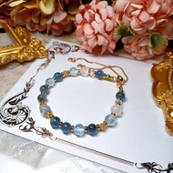 【海藍寶05】  海藍寶 魔鬼海藍寶天然水晶手鍊手串 DIy手鏈