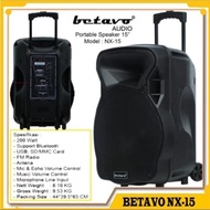 Speaker Portable BETAVO NX 15 INCH USB Bluetooth ORIGINAL