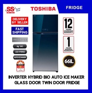 【 SEDA 4.0 VOUCHER 】TOSHIBA 661L 2 Glass Door Inverter Fridge Refrigerator GR-AG66MA(XK) / GR-AG66MA