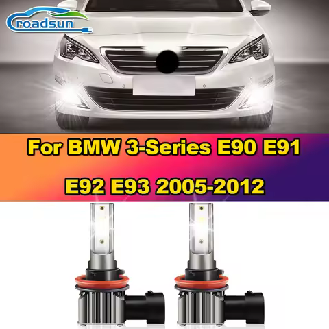 Roadsun【For BMW 3-Series E90 E91 E92 E93 2005-2012】Canbus Car LED Fog Lamp Ampoules High Quality Fog