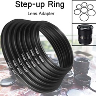 9pcs Metal Step Up Rings Aluminum Universal Lens Adapter Filter Set 37-49-52-55-58-62-67-72-77-82 mm