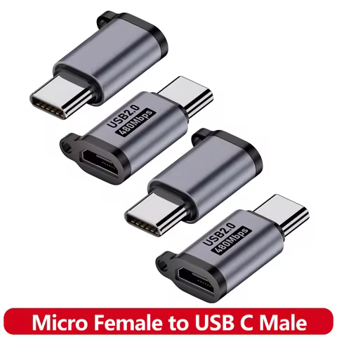 Micro USB 2.0 to USB C Adapter Micro USB Female to USB Type C Male Connector Support Charge Data Syn