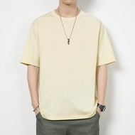 T Shirt Premium Bersaiz Besar Kapas 230gsm Leher Bulat Selesa Lengan Pendek Polos -Premium Oversized