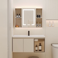 【SG Sellers】Bathroom Mirror Cabinet Toilet Cabinet Basin Cabinet Mirror Cabinet  Bathroom Mirror Cabinet Ceramic Sink with Mirror and Shelf Basin Modern Hand Washing Washbasin