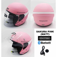 (READY STOCK) Helmet Grayfosh G528 With Bluetooth (Matt Sakura Pink) Xdot SGV KHI KYT ARC GIVI LASER