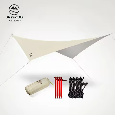 Aricxi 210t Plaid Beach Sun Shelter Tarp Tent Shade Ultralight UV Garden Awning Canopy Sunshade Outd