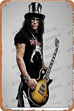 Guns 'N' Roses (Slash - London) Poster Vintage Tin Signs Pub Cafe Farm Room Metal Poster Wall Decor 12x8 Inches