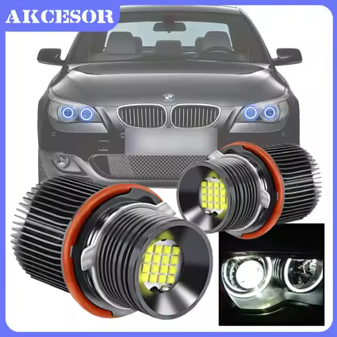 2 Pcs LED Angel Eyes 160W 6500K For BMW E39 1/5/6/7 Series X3 X5 E53 E83 E87 E60 E61 E63 E65 E53 Car