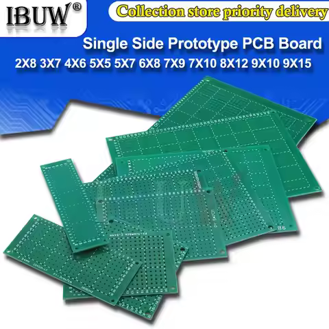 Single Side Prototype PCB Board 2X8 3X7 4X6 5X5 5X7 6X8 7X9 7X10 8X12 9X10 9X15 CM Universal Printed