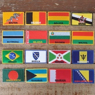 Iron On Embroidery Country Flag (Bendera Huruf B) Iron On Patch Embroidery Patch